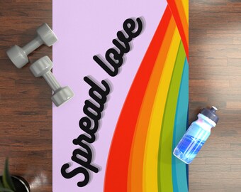 Spread Love, Not Hate Pride Yoga Mat LGBTQ