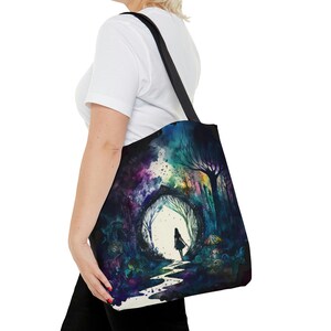 Gothic Forest Canvas Aesthetic Tote Bag For Women Beach Bag Shopping Bags School Shoulder Bag Mom Gift For Her Birthday Gift For Daughter