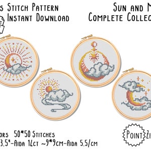 Cross Stitch Pattern - Sun and Moon : Complete Collection Pack