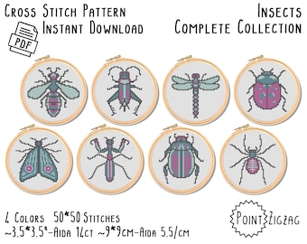 Patrón de punto de cruz - Insectos: Colección completa