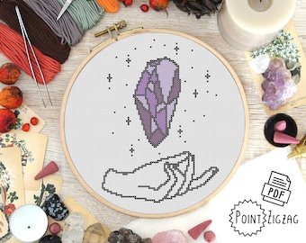 Cross Stitch Pattern - Esoteric Hand : Crystal