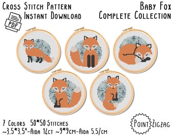 Patrón de punto de cruz - Zorrito: Colección completa