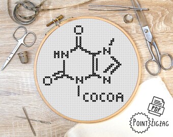 Cross Stitch Pattern - Molecule : Cocoa