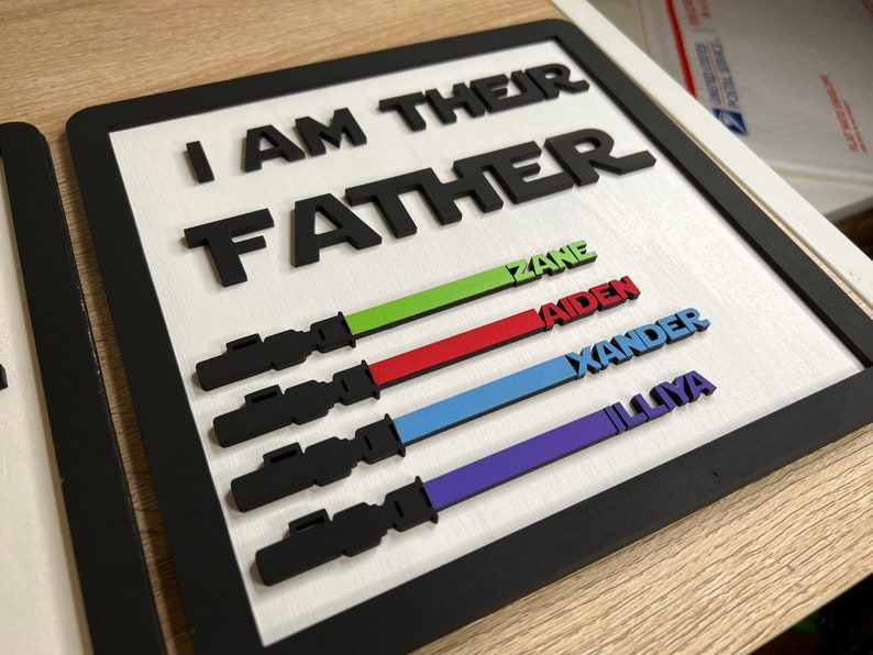 Jedi Father Sign Star Father Sign Custom Lightsaber Etsy