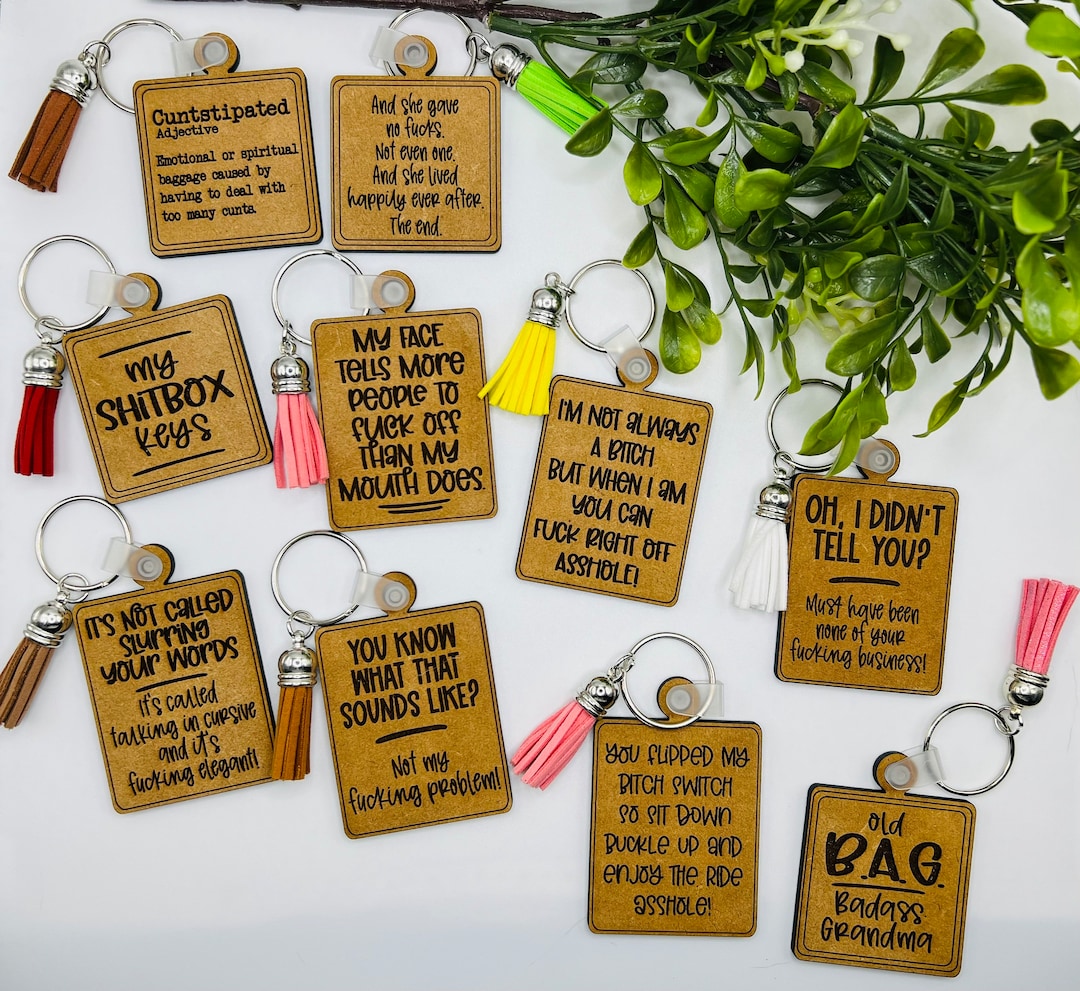 Snarky Keychains Funny Saying Keychains Hilarious Keychain Silly