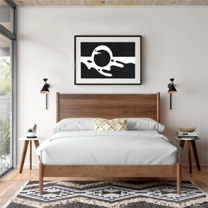 Large Abstract Wall Art, Sun and Moon Abstract Art, Fluid Wall Art, Instant Digital Download