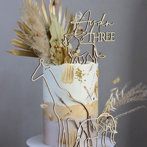Animal Themed Line Cake Topper Set | Customisable