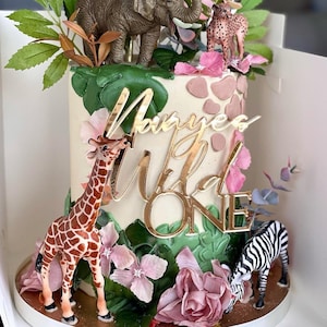 Wild One Cake Charm / Wild One Cake topper / Tema Safari / Personalizado / Varios tamaños y colores