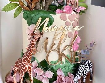 Wild One Cake Charm | Wild One Cake topper | Safari Theme | Personalised | Various Sizes & Colours