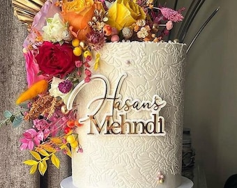 Personalised Mehndi Cake Topper | Double Layer Charm
