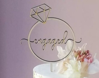 Engagement Cake Topper | Various Sizes & Colours