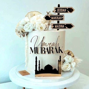 Umrah Mubarak Cake Topper and Charm Set | Various Sizes & Colours