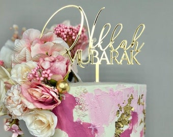 Nikkah Mubarak Cake Topper | Various Sizes & Colours