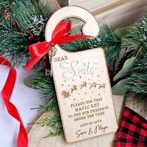 Personalisierter magischer Schlüssel des Weihnachtsmanns Türschild | Weihnachtsdekoration