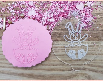 Easter bunny raised debossing embosser for fondant, cupcakes and cookies