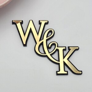 Elegant Double Layer Initial Cake Charm | Wedding Cake Charm | Wedding Initials | Personalised | Multiple Sizes & Colours