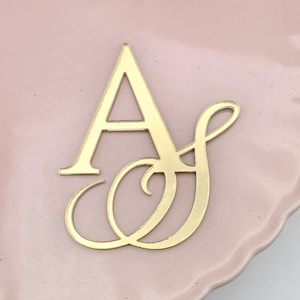 Double Initial Cake Charms | Wedding Initials | Personalised  | Acrylic | Multiple Sizes & Colours