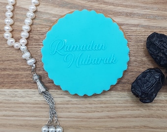 Ramadan Mubarak raised debossing embosser for fondant, cupcakes and cookies