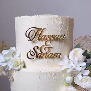 Personalised Wedding Cake Charm | Elegant Names, Various Colors