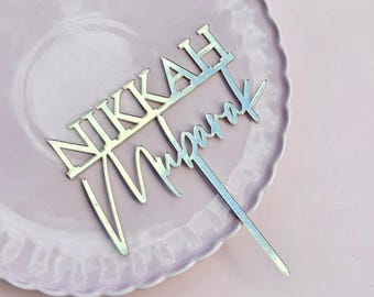 Nikkah Mubarak Cake Topper | Acrylic | Multiple Sizes & Colours