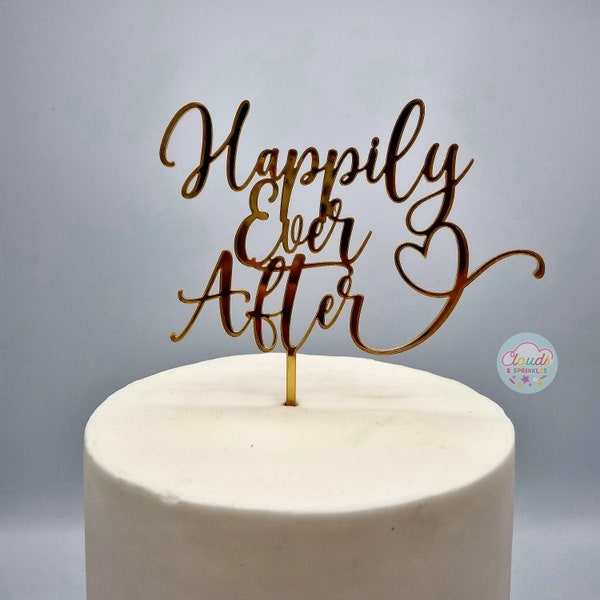 Happily Ever After Cake Topper | Différentes tailles et couleurs