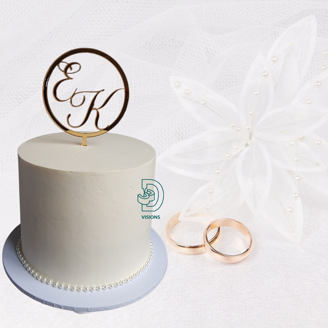 Ring Cake Topper Personalised Etsy
