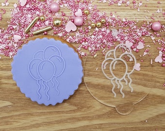 Ballonontwerp verhoogde debossing embosser voor fondant, cupcakes en koekjes