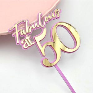 Fabulous at Age Double Layer Cake Charm or Topper | Personalised | Acrylic | Multiple Sizes & Colours