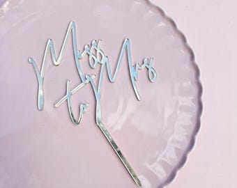 Miss to Mrs Acrylic Cake Topper | Bridal Shower Decor