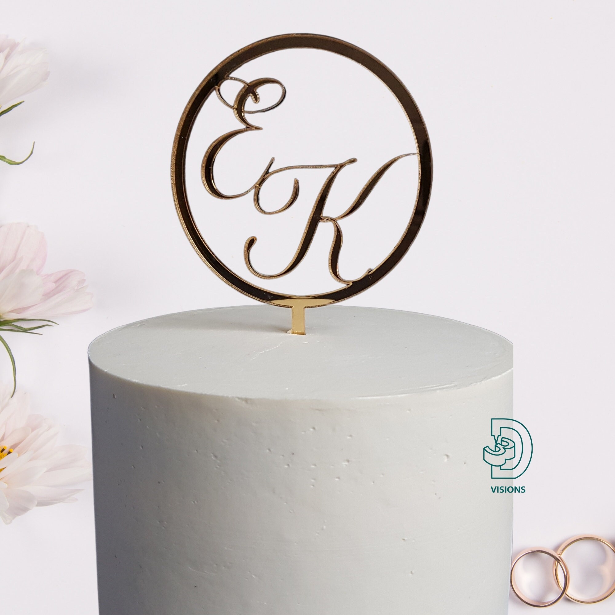 Ring Cake Topper Personalised Etsy
