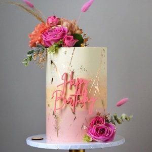 Alles Gute zum Geburtstag Kuchen Anhänger | Personalisiert | Verschiedene Größen & Farben