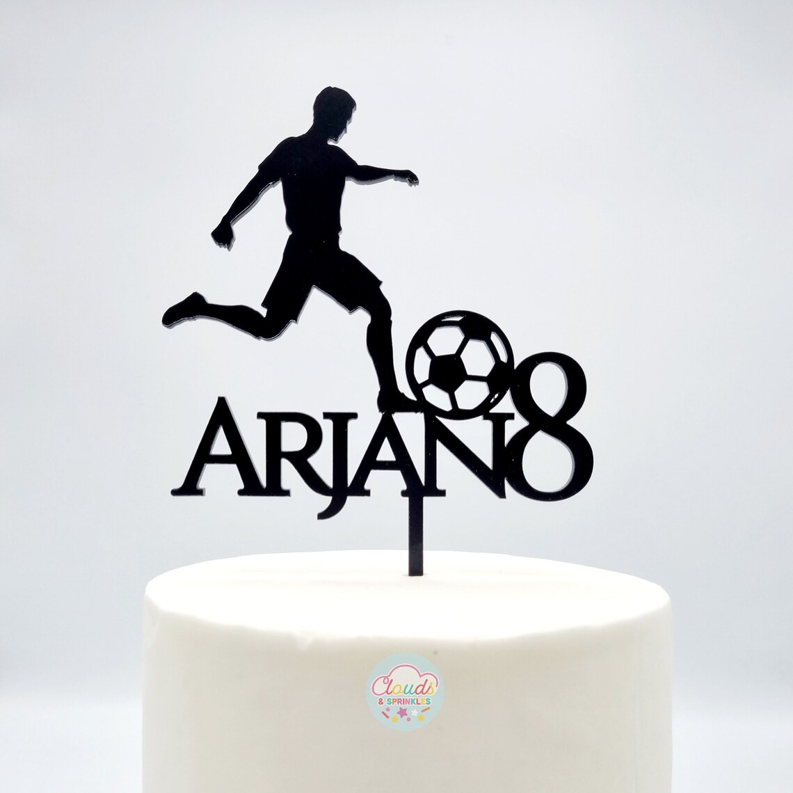 Football Cake Topper Personalised Various Sizes &amp; Colours - Etsy