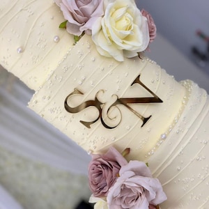 Dijes para tartas con iniciales dobles / Iniciales de boda / Personalizados / Varios tamaños, colores y fuentes