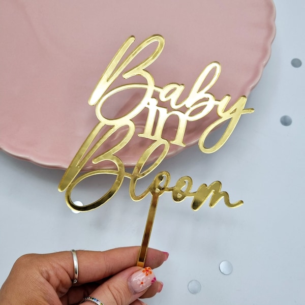 Baby in Bloom Cake Topper or Charm | Various Sizes & Colours