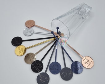 Personalised Drink Stirrers | Personalised | Various Colours & Fonts