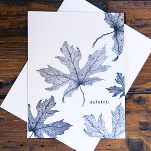 MAPLE LEAF ILLUSTRATION - Special Edition Autumn maple leaf note cards with matching envelopes (set of 12)