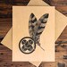 OAK Line Drawing Note Cards With Artist Seal Stamp Includes Matching ...