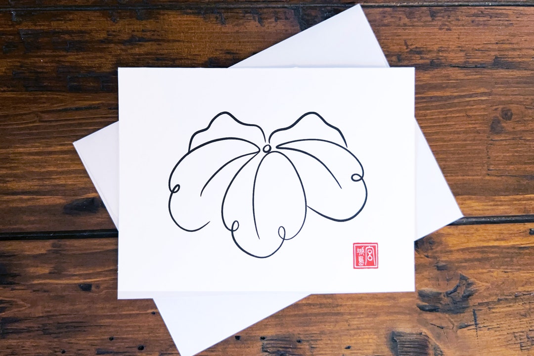 IVY - Line Drawing Note Cards With Artist Seal Stamp - Includes ...