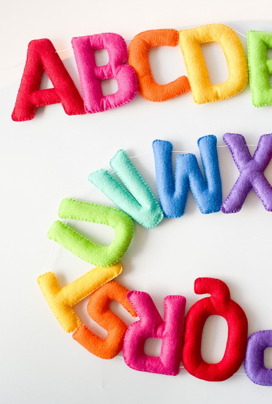Alphabet Garland. Felt Alphabet. Rainbow ABC Garland. Etsy