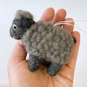 Black Sheep Ornament. Needle felted wool Christmas Ornament. Christmas Gift