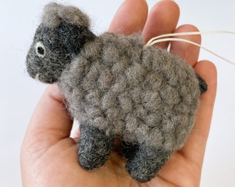 Black Sheep Ornament. Needle felted wool Christmas Ornament. Christmas Gift