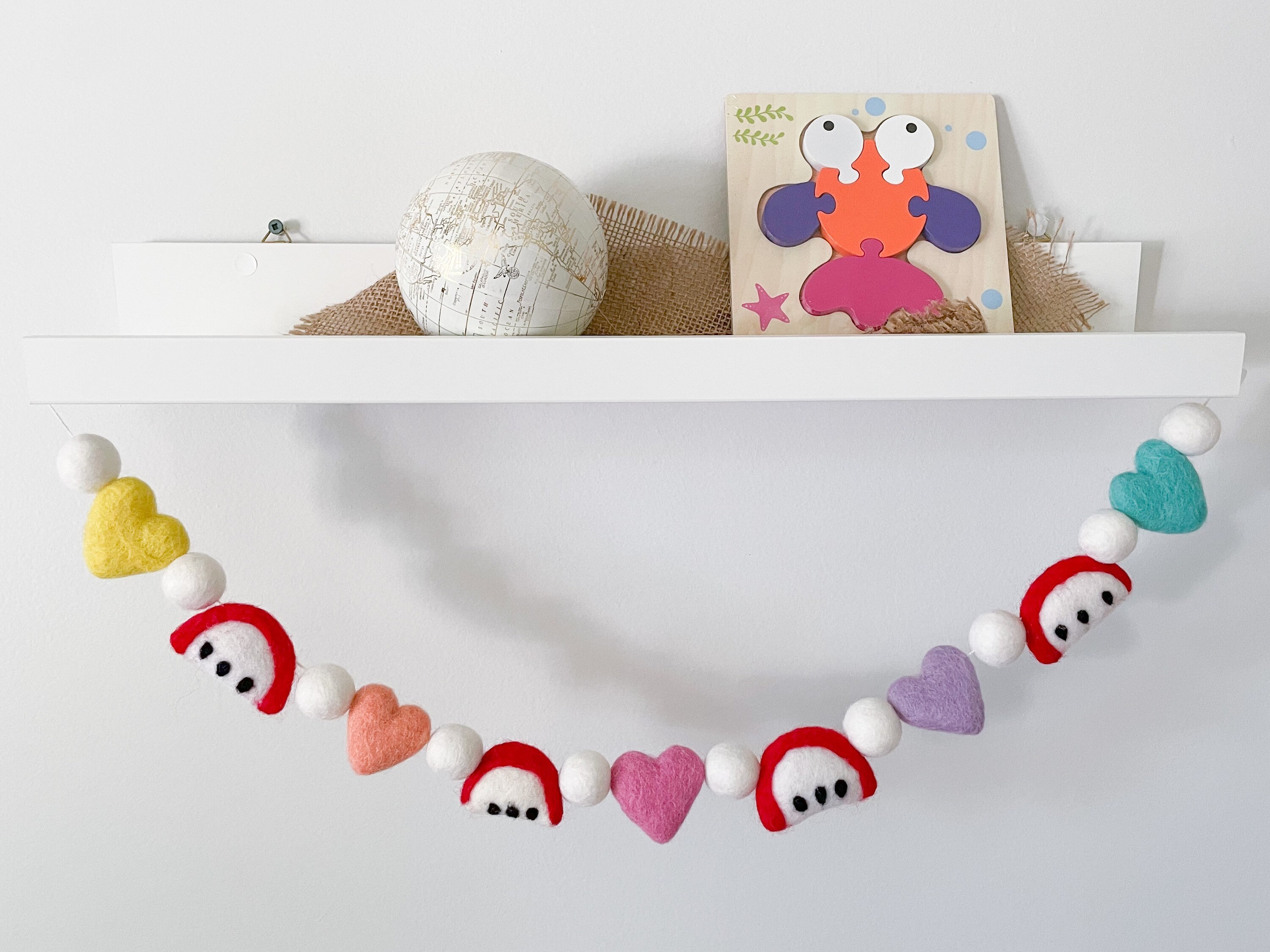 Back to School Garland. Pom Pom Garland. First day of School. Teacher Gifts. Apple Garland. Heart Garland. Rainbow Garland