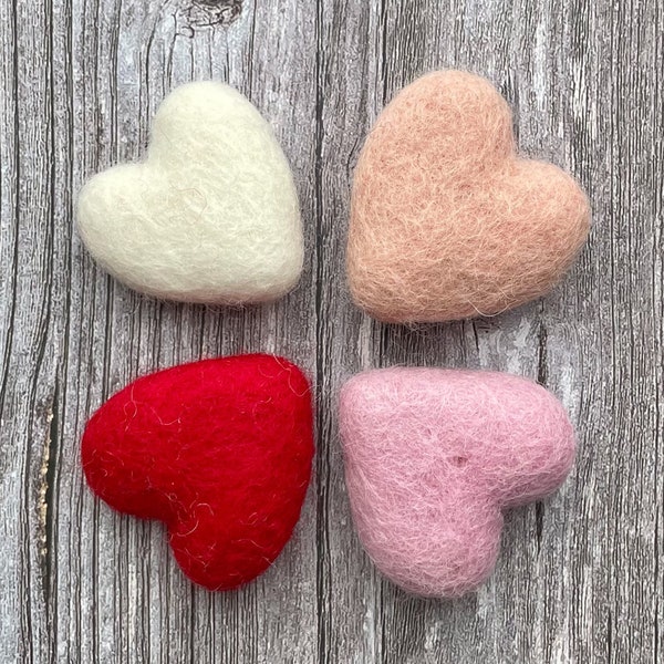 Felt Heart. Felted Heats. Wool Heart. Heart Decor. Valentines Decor. Felt Shape