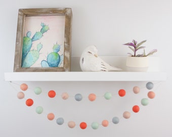 Pom Pom Garland. Felt Garland. Pompom Garland.Felt Balls Garland. Felt Pompom Garland