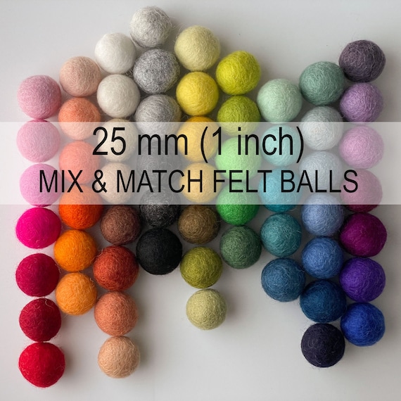 Felt Balls. Wool Felt Balls. 25mm Felt Pom Poms. Lose Felt Pom Pom. Lose  Woll Pom Pomps. Woll Balls. 