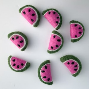 Filz Wassermelone. Wolle Wassermelone. Gefilzte Wassermelone. Wassermelone Dekor. Wassermelone Filzdekoration