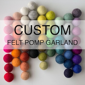 CUSTOM Garland. PERSONALIZED Garland. Custom Felt Pom Poms Garland. Custom Felt Balls Garland. Felt Pompom Garland