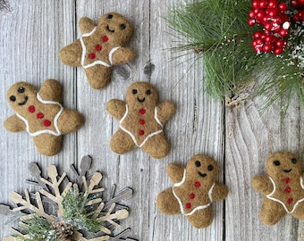 Felt Gingerbread Man. Gingerbread Man Decor. Felted Gingerbread Man. Christmas Felt Decor. Felt Shape
