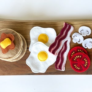 Felt Breakfast Play Set. Play kitchen food. Preschool kindergarten toys. Role-Playing Toys, Felt Toy For Kid, Montessori Toys, Pretend Play.
