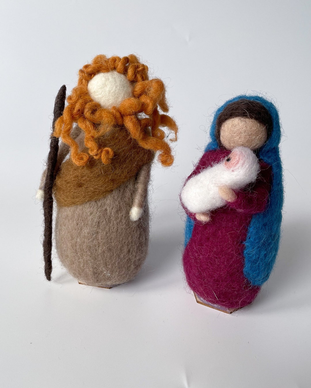 Needle Felted Nativity Set. Felted Holy Family. Felted Etsy